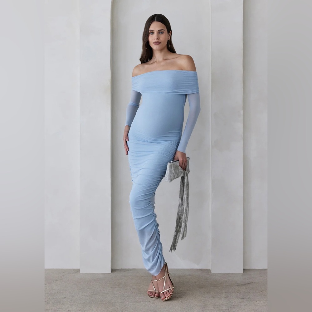 Bumpsuit off the shoulder soft mesh dress